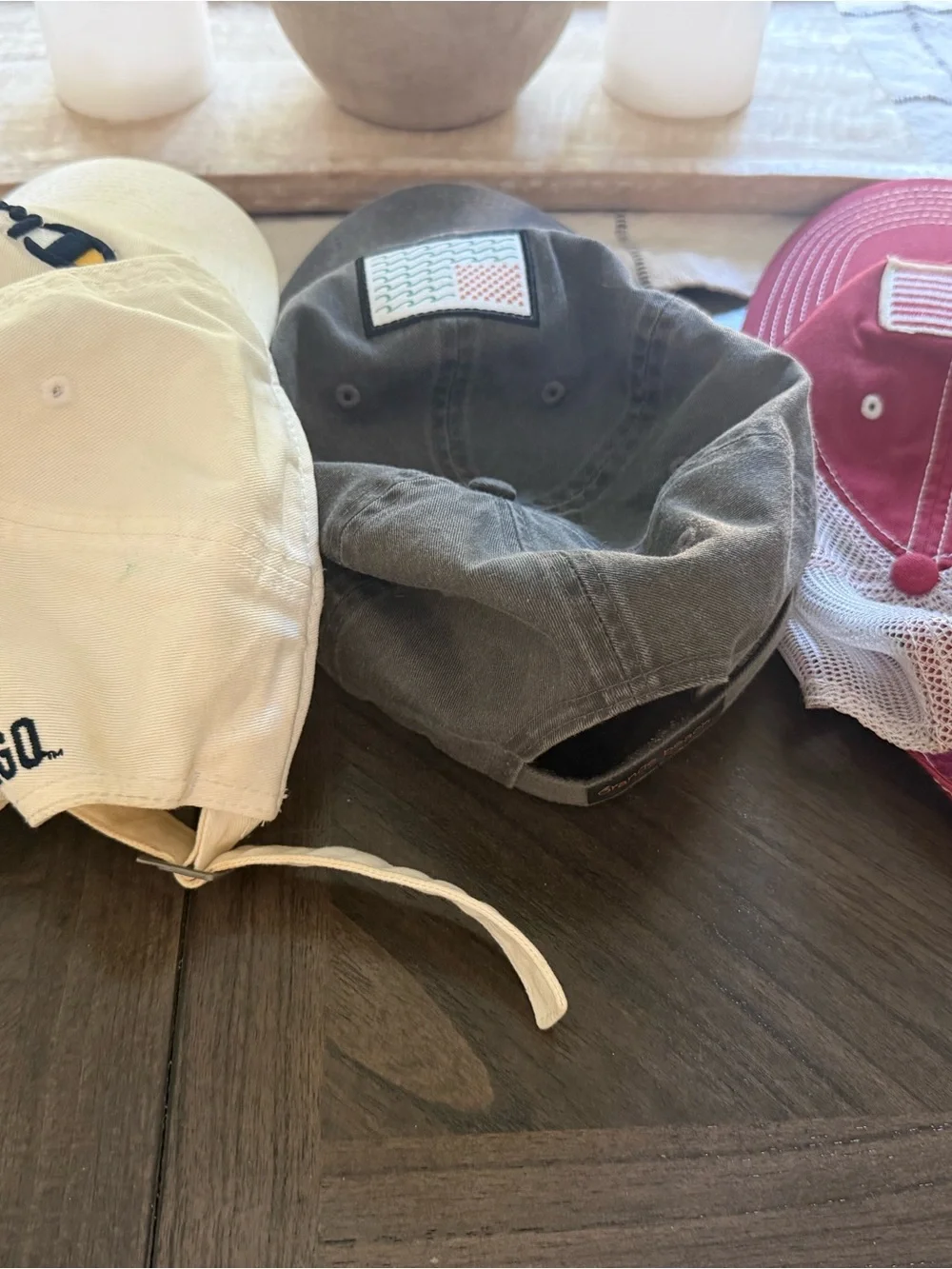 3 baseball caps